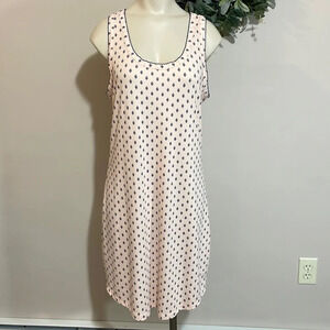 INK & IVY Racerback Sleeveless Tank Nightgown Pink Navy M